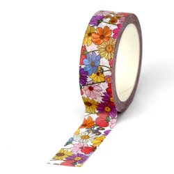 NEW 1PC 10M Decorative Colorful Floral Pattern Washi Tape for Gift Wrapping Planner Masking Tape Cute Stationery