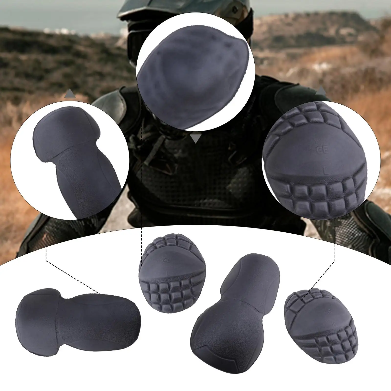 

4 Pieces Elbow and Shoulder Pads Protective Gear Easy to Clean EVA Motorcycle