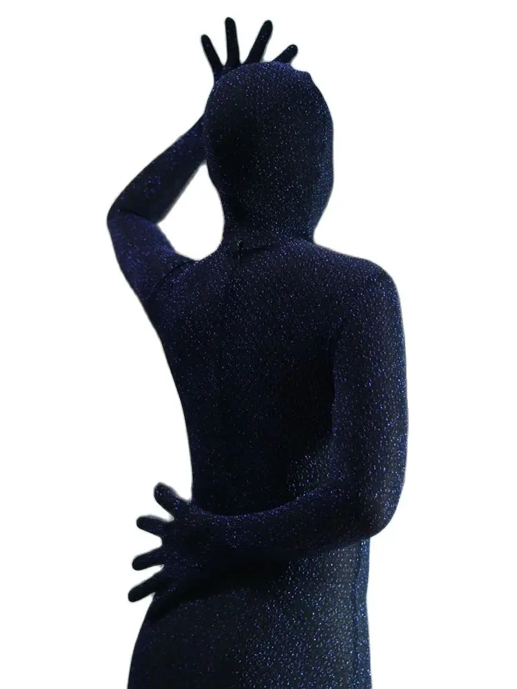 

Long Sleeve Separate Finger Zipper Open Crotch Bodysuit One Piece Tights Full Coat Zentai Conjoined Sexy Bodystocking Jumpsuit