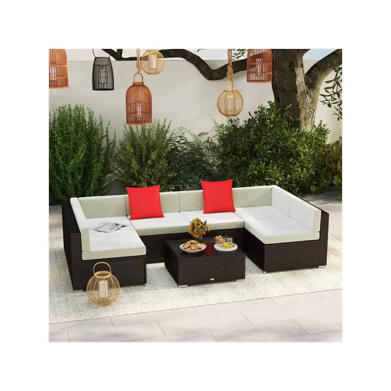 

Comfortable Pieces Patio Furniture Set for Outdoor Relaxation and Entertainment - Modern, Durable, Weatherproof Design, Perfect