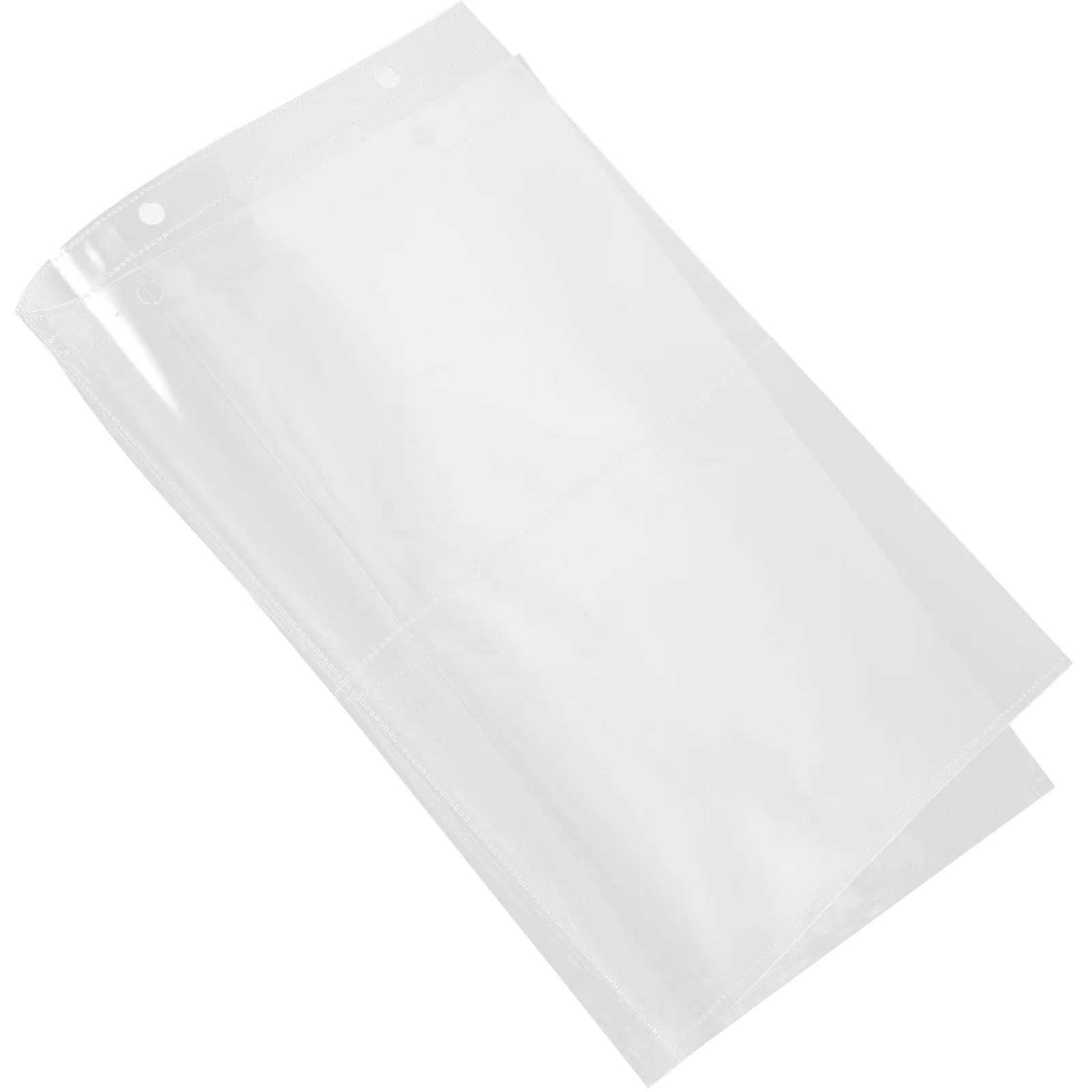 

60pcs A4 Transparent Photo Album Pages Clear Plastic Storage Sheets For Photos Postcards Magazines 4-Ring Refill Sleeves