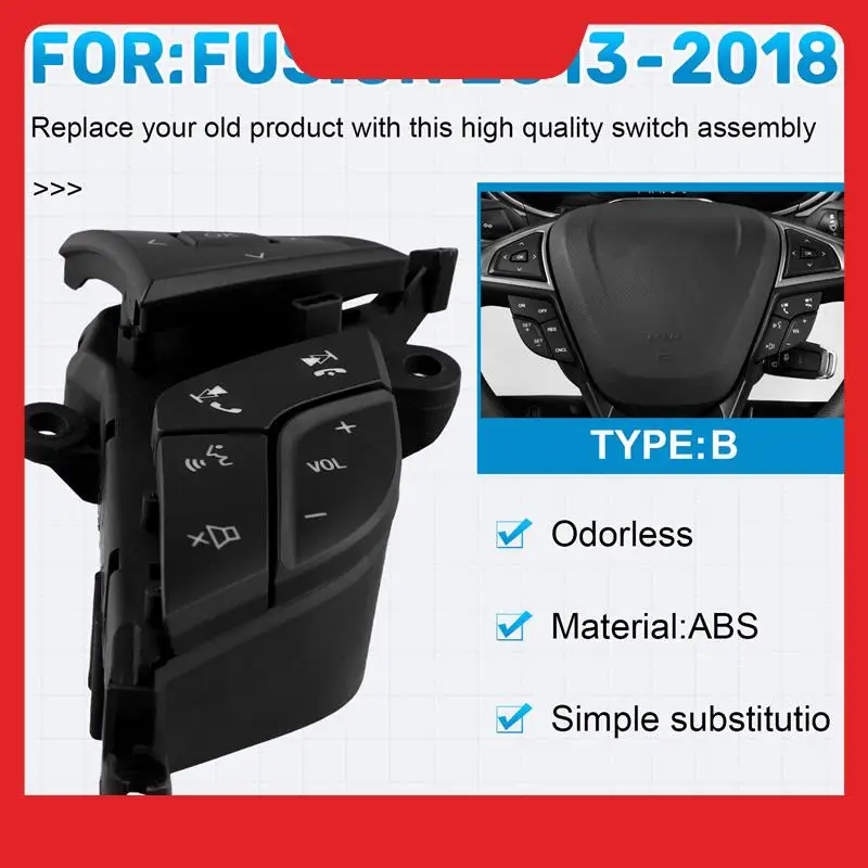 

Автомобильный переключатель регулировки громкости рулевого колеса в сборе, многофункциональный переключатель DG9T-9E740DBW для Ford Fusion 2013-2018, B