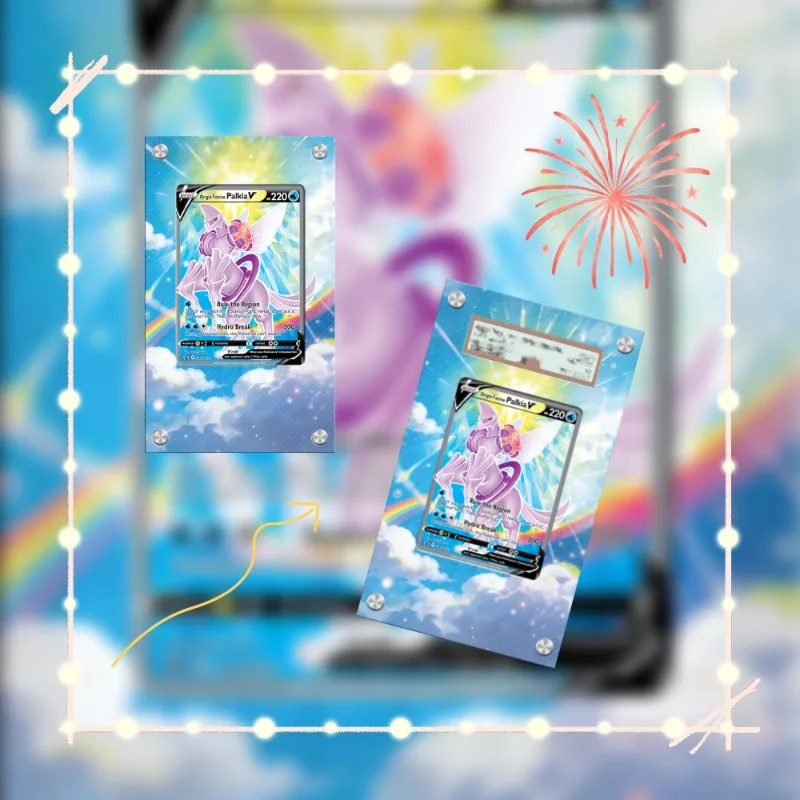 Art Display for Pokemon Palkia Card PTCG Keychain Anime Game Collectibles Anime Merchandise Acrylic Protective Case Toys Gift