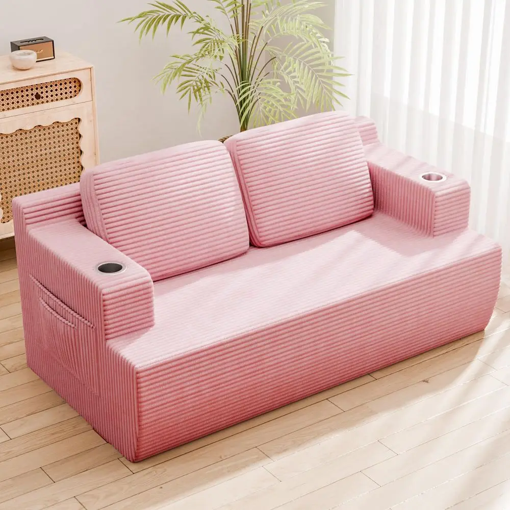 

67 Cloud Couch Sofa 2 Seater Comfy Upholstered Loveseat Floor Sofa with High Density Memory Foam, No Assembly Required, Boneles