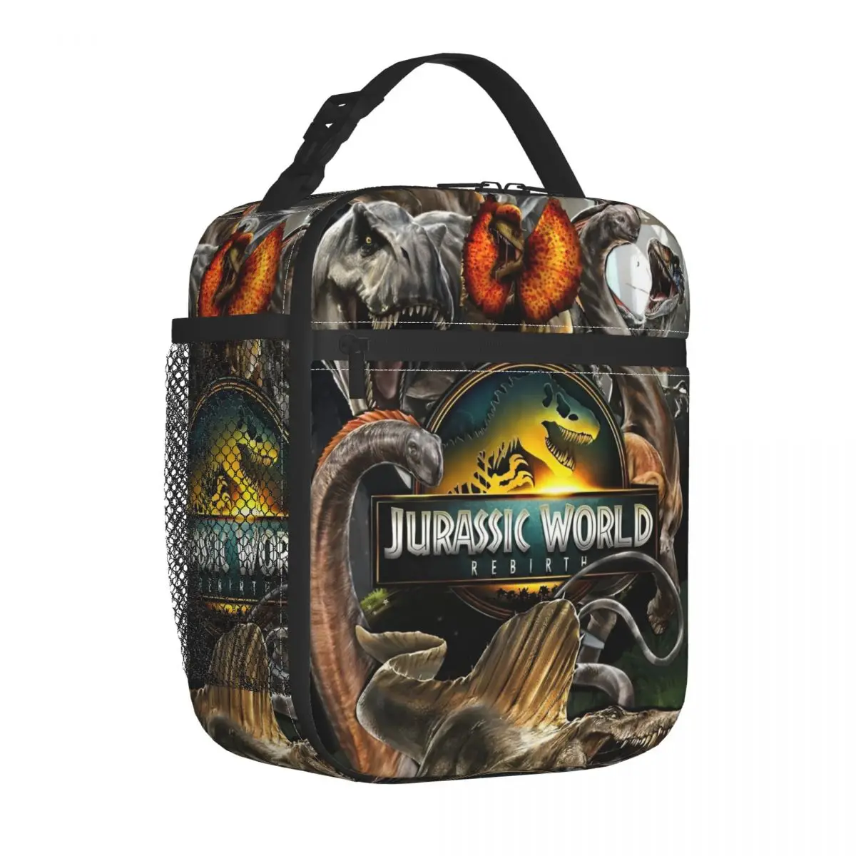 

Dinosaur World Jurassic World Insulated Lunch Bags Cooler Bag Reusable Lunch Container Portable Tote Lunch Box Food Bag Office