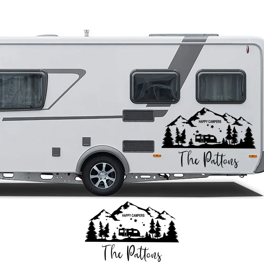 

Car Mountain Graphics Stickers For Motorhome Horsebox Caravan RV Camper Van Body Decor Vinyl Decals Auto Tuning Accessories