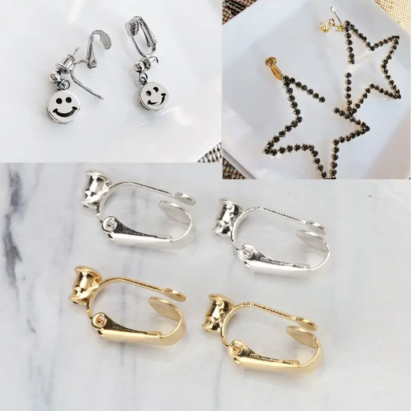2023 New 2x Pierced to Clip On Earring Converters Findings for Non-Pierced Ears