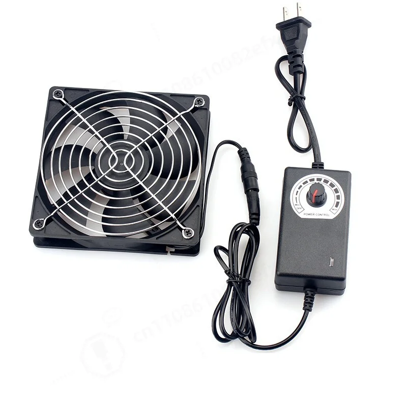 12CM row brushless cooling fan computer cabinet pet cooling ventilation power supply adjustable speed silent