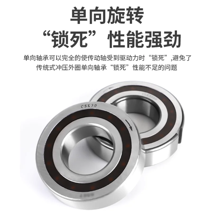 1 PC deep groove ball unidirectional bearing CSK8 10 12 15 17 20 25 30 35 40 PP with inner and outer grooves.