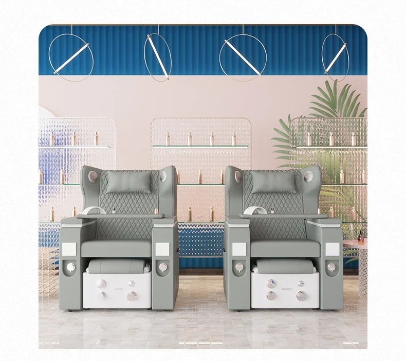 Luxury Electronic Nail Salon Chair with Bluetooth Speaker Multi-Functional Pedicure Spa Sofa Foot Massage Chair