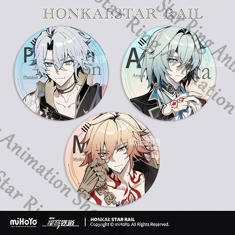 

Anime Honkai: Star Rail Anaxagoras Phainon Mydei Double Flash Badge Emblem Tinplate Cospaly Cartoon Gift