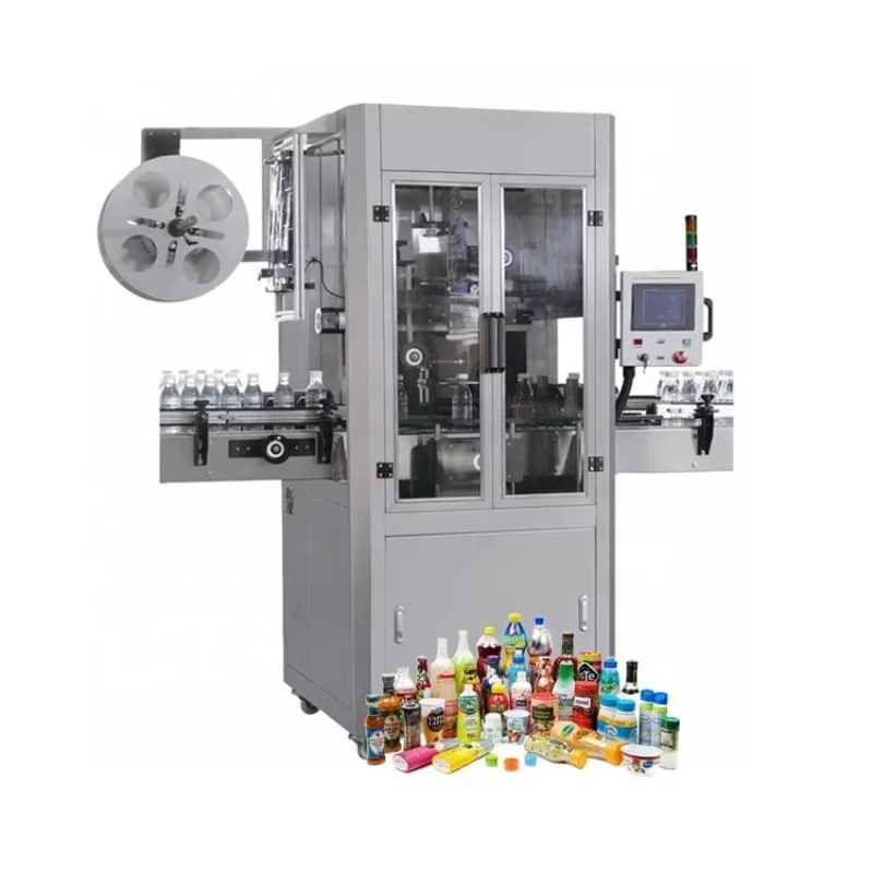 Automatic Heat Film Can Jars Plastic PET PVC Round Bottles Shrink Sleeve Labeling Machine