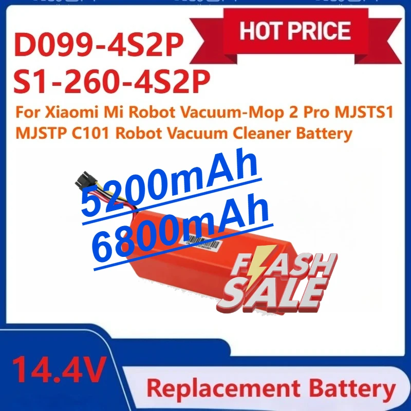 

D099-4S2P Replacement Battery for Xiaomi Mi Robot Vacuum-Mop 2 Pro MJSTS1 MJSTP C101 S1-260-4S2P Robot Vacuum Cleaner Battery