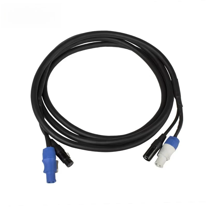 Professional 3 Pin Powercon DMX Combo Cable for Stage Lighting Equipment 2m 35m Power Cord with XLR Signal Line for DJ