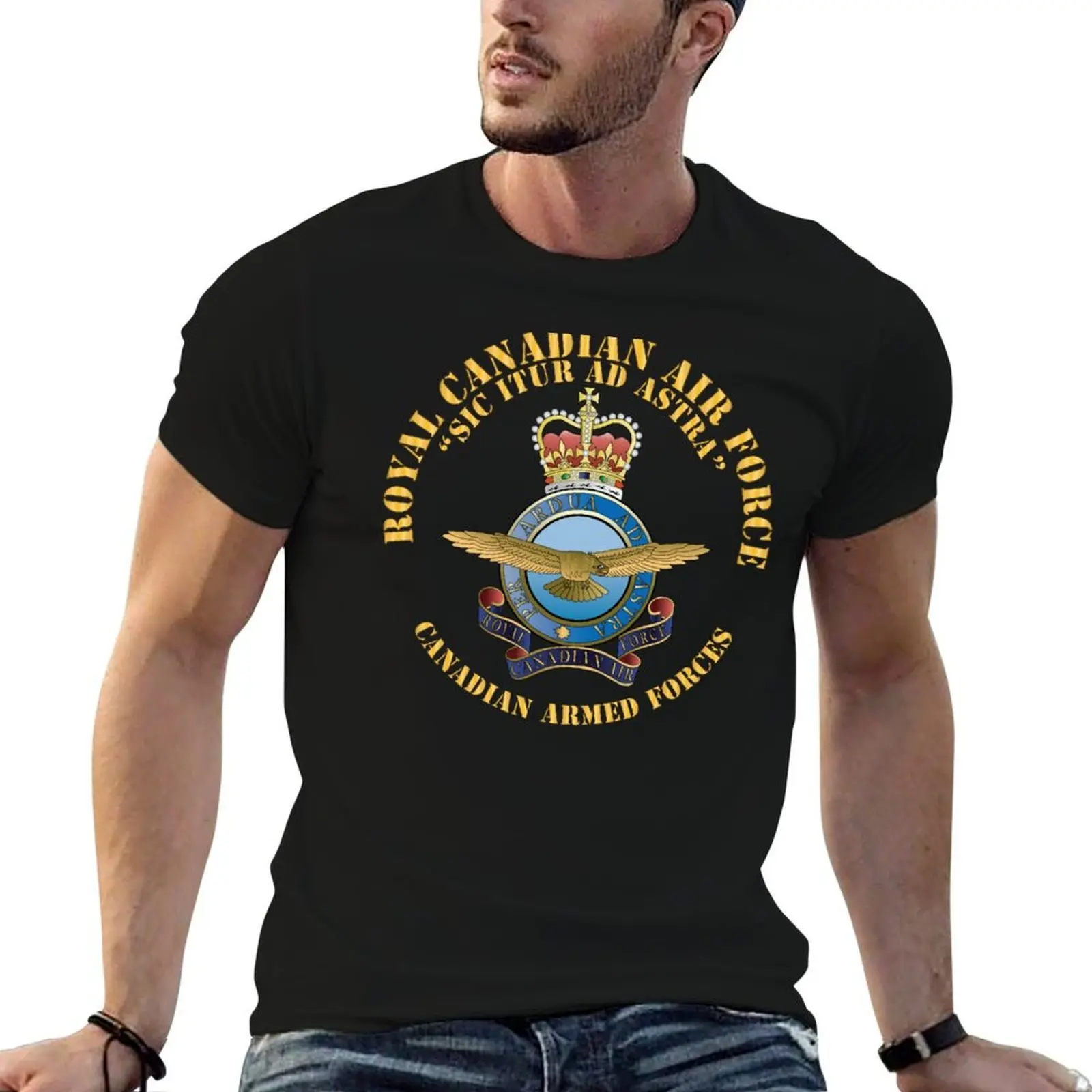 

Canada - Royal Canadian Air Force - Sic itur ad astra X 300 T-Shirt t shirts for man cotton soft T-Shirt