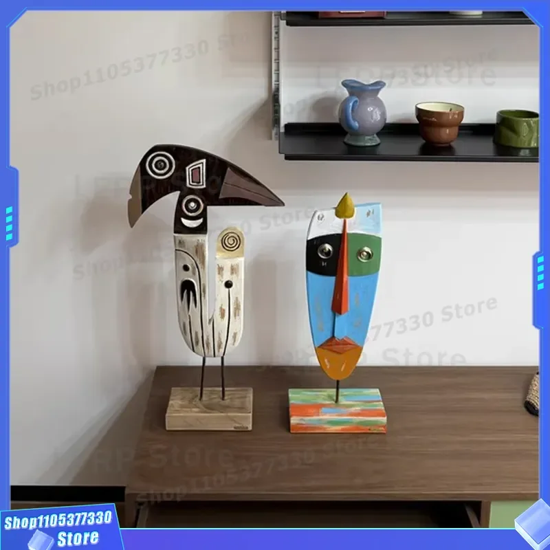 Modern Abstract Totem Sculpture for Living Room Decor Hotel Entrance Ornament Original Art Statue for Wine Cabinet TV Stand
