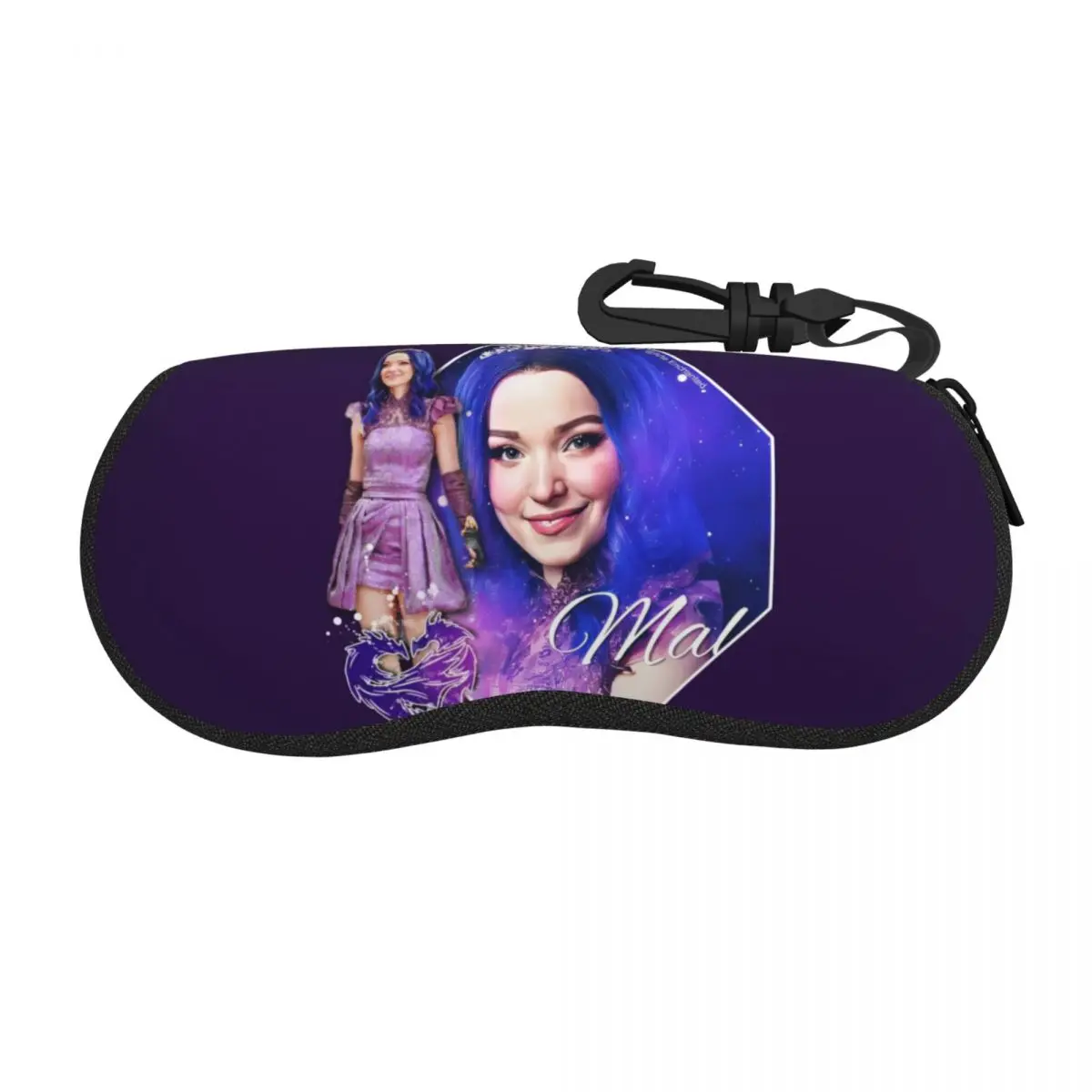 

Мягкий чехол для солнцезащитных очков Descendants, неопреновый чехол на молнии Mal Purple Queen Shell, чехол для очков на заказ, защитная коробка для очков