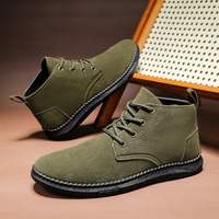 Black Boots Men's Chelsea Boots Fashionable Lace Up Flat Trainer Formal Shoes New 2025 Spring Autumn Season Le Fu Shoes Casual