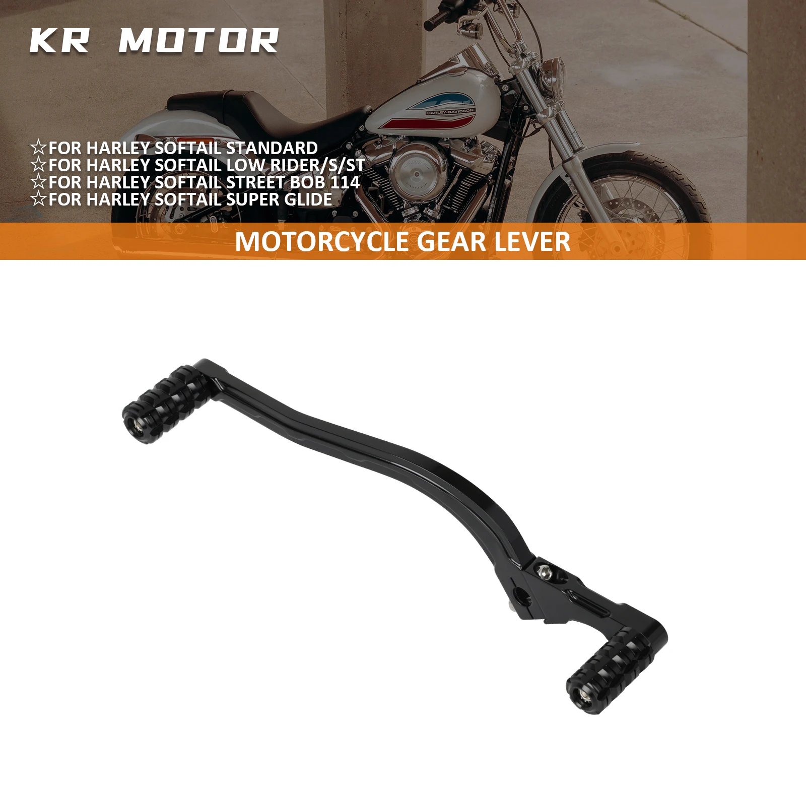 Motorcycle Gear Lever Shifter Pegs Kit Fits For Harley Softail Mid Controls Low Rider S/ST Super Glide Street Bob 2018-2026