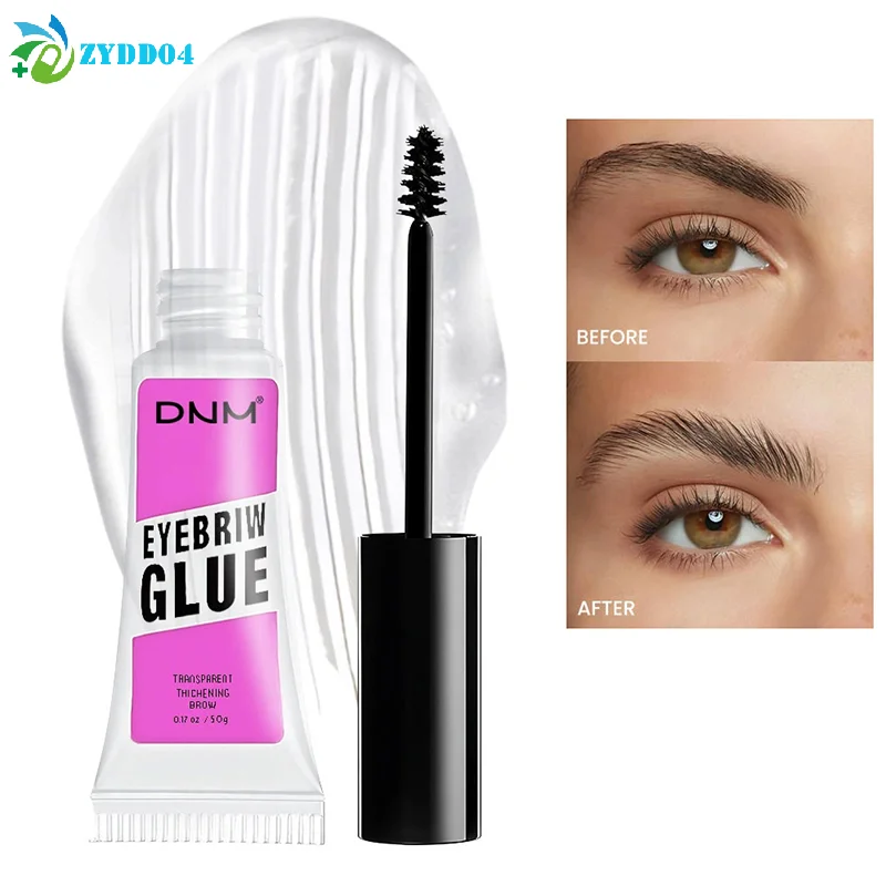● Gel de estilo de sobrancelha transparente, à prova d'água, 3d, secagem rápida, maquiagem, escultura de sobrancelha natural, configuração de sobrancelha selvagem, cosméticos de cera