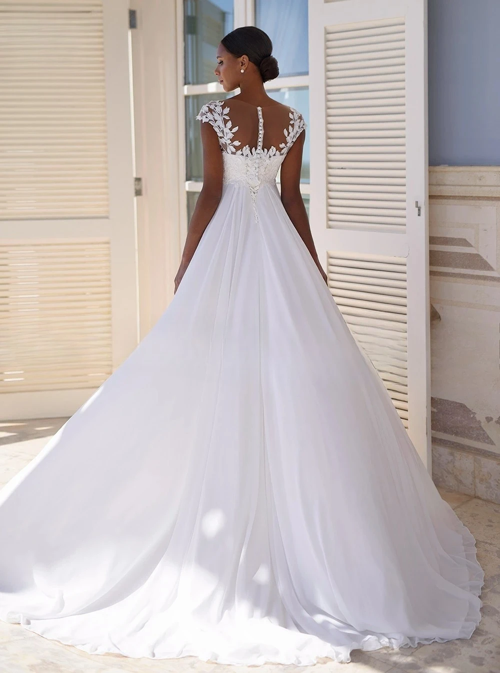 Simple Empire Wedding Dresses for Pregnant Women Customized Cap Sleeves Boho Bridal Gown Maternity Bride Dress Robe De Mariee