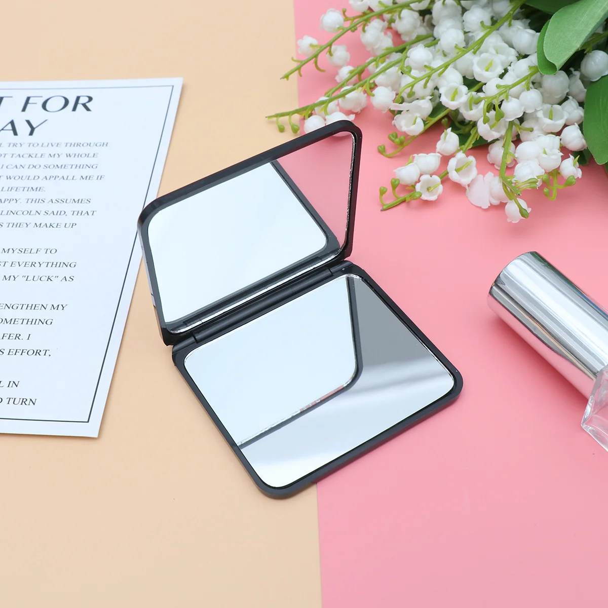 Przenośne, składane lusterko kosmetyczne o wysokiej rozdzielczości, kompaktowe, lekkie, eleganckie, idealne na podróże, idealny prezent dla niej.