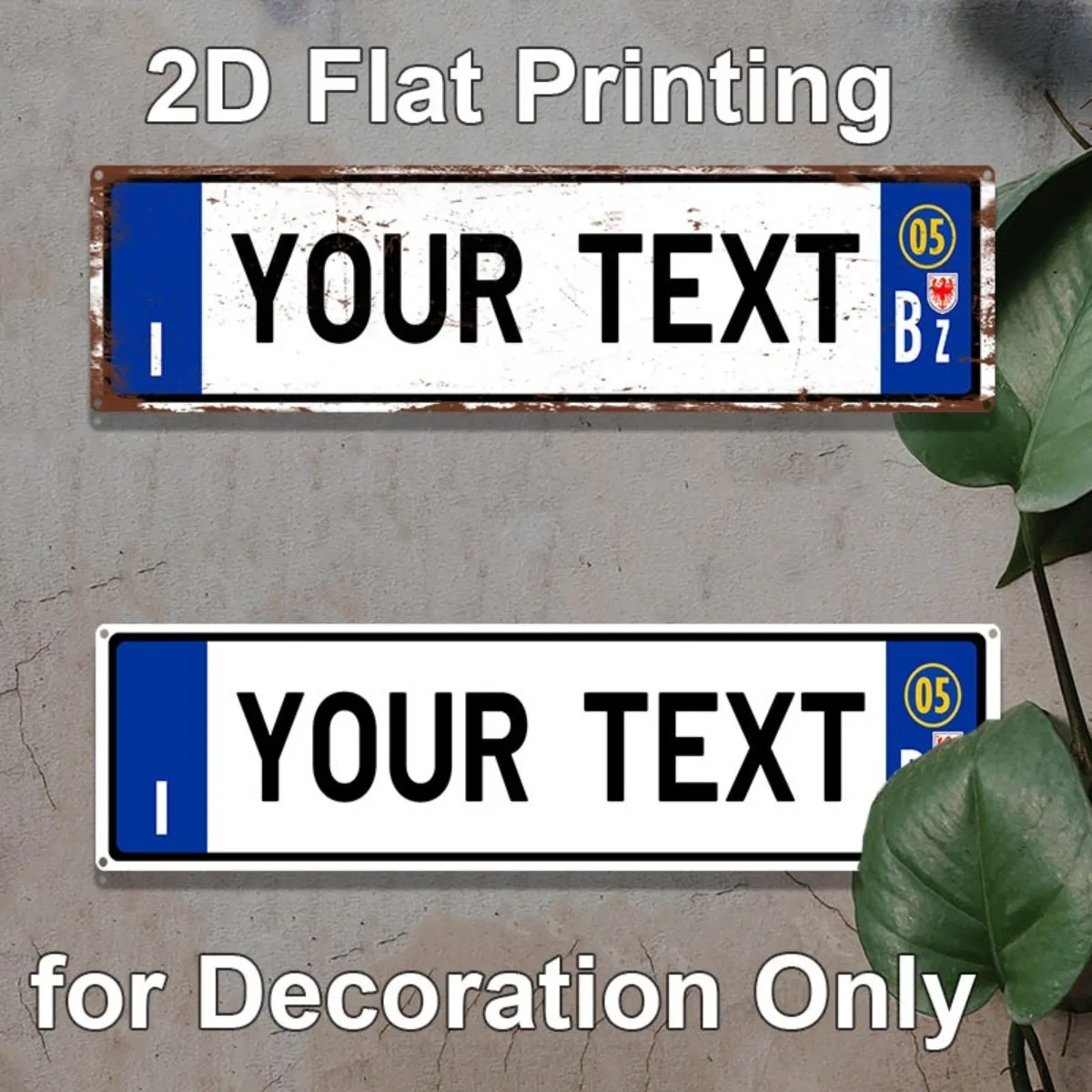 CIFbuy Customizable 2D Flat Aluminum Wall Sign,Custom Text Italy Style Home Wall Decor Ornament Gift - view 2