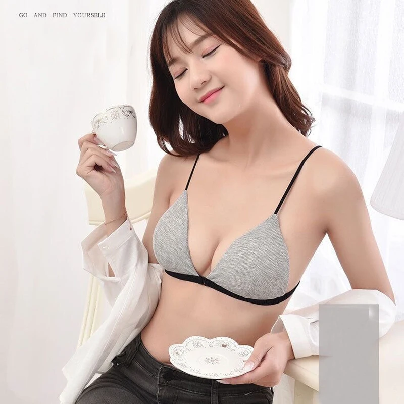 1 個の女性のセクシーなブラジャーなし鋼リングブラジャープッシュアップランジェリーフレンチトライアングルブラジャー女性の下着トップス女性の下着 Bralette