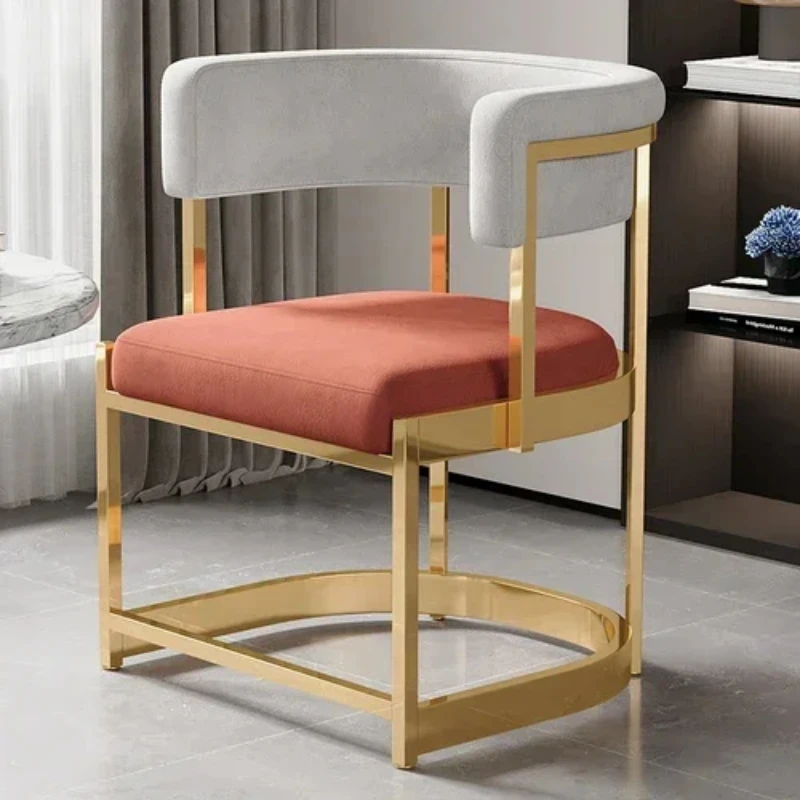 Gold Legs Dining Chairs Designer Apartment Luxury Ergonomic Chair Makeup Soft Fauteuil Salon Interior Decorations