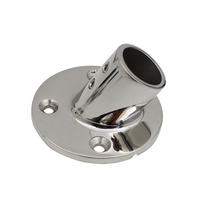 Heavy Duty 316 Stainless Steel Marine Grade Casting Boat Hand Railing Fittings Round Base 60 Degree Tube Base 22mm 25mm