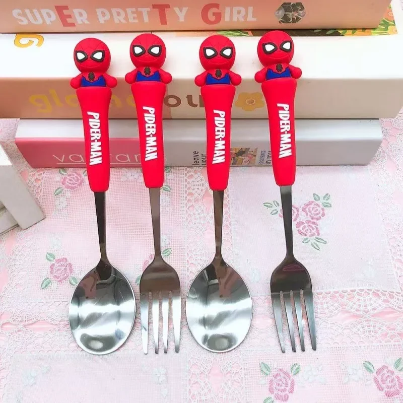Spider-Man 3D Handle Portable Kids Stainless Steel Spoon & Fork Cutlery Set, Children Holiday Gifts view 3