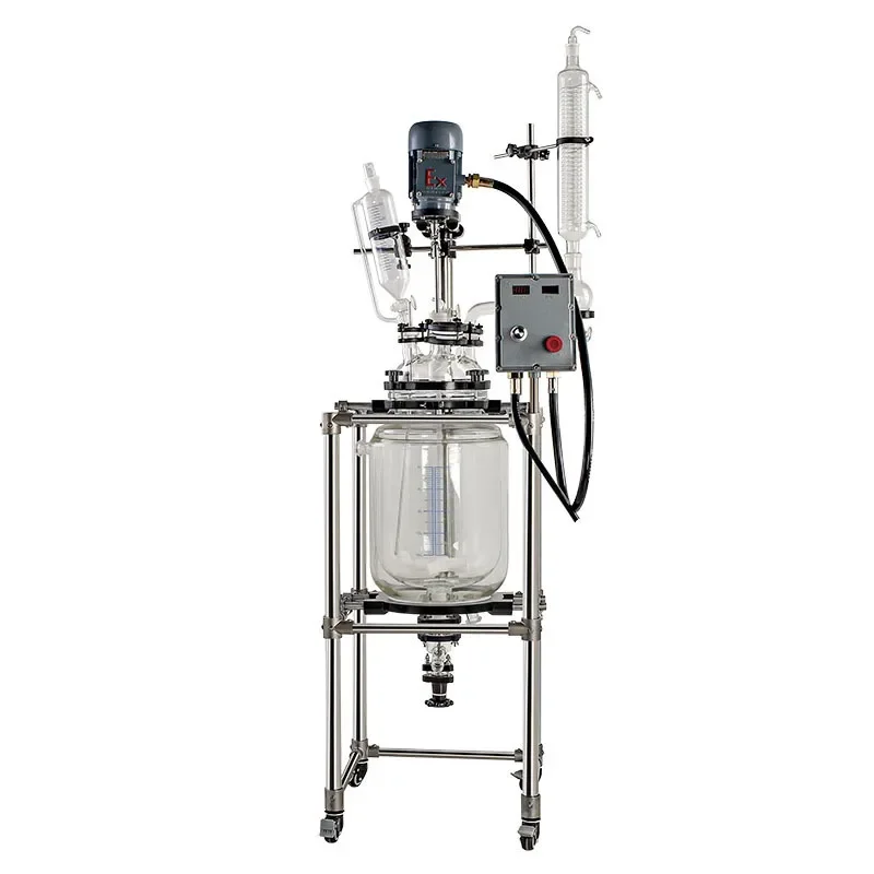 Explosion-proof double-layer glass reactor high-sealing machinery