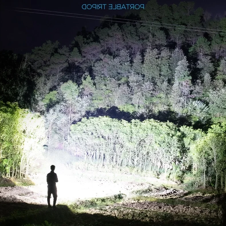 Super Bright LED Flashlight Handled Powerful Flashlights Outdoor Waterproof Torch Camping Flashlight for Outdoor Activities