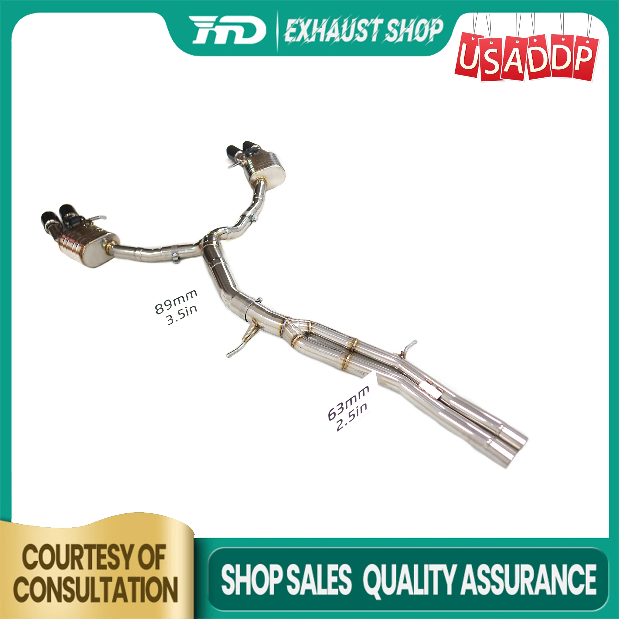 

HMD for Audi S4 S5 B9 3.0T SS304 Exhaust system Non-destructive installation Catback Electronic valve Muffler Tips