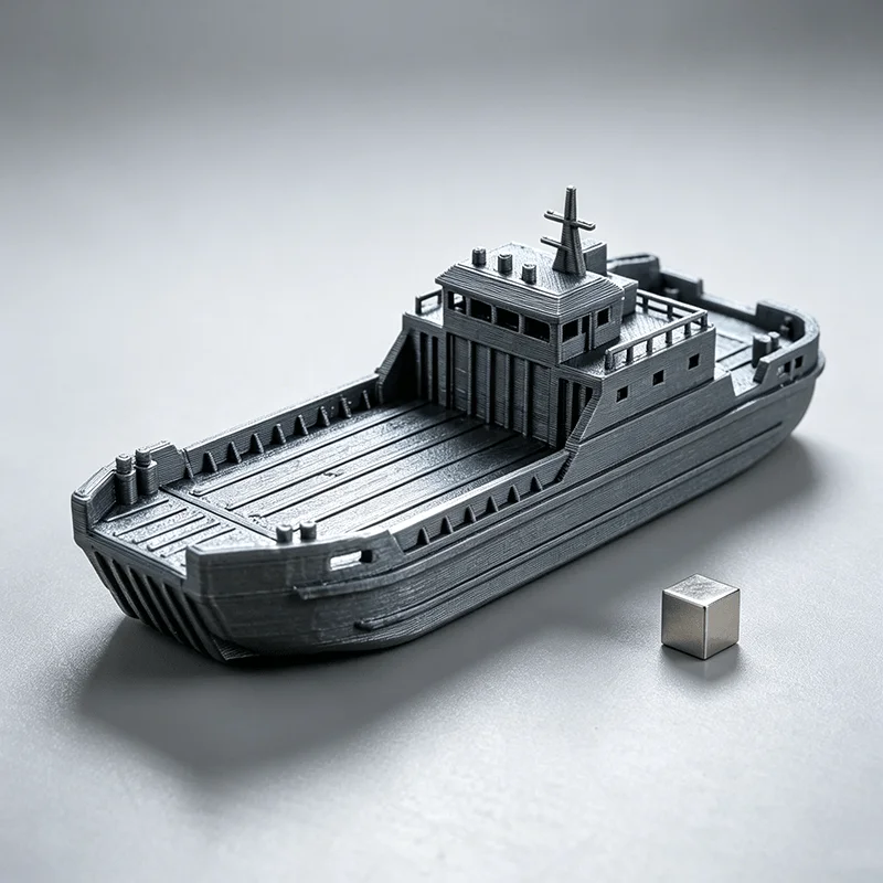 3D Printed Landing Craft Ship Model, Mini Cargo Ferry Vessel, Tabletop Wargame Naval Terrain Diorama Scenery