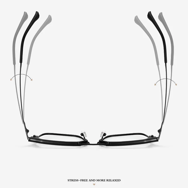 Qonoic Semi Rim Glasses Frame Pilot Style Spectacle Ultra Light Anti Blue Light Classic Style Glasses AH68087