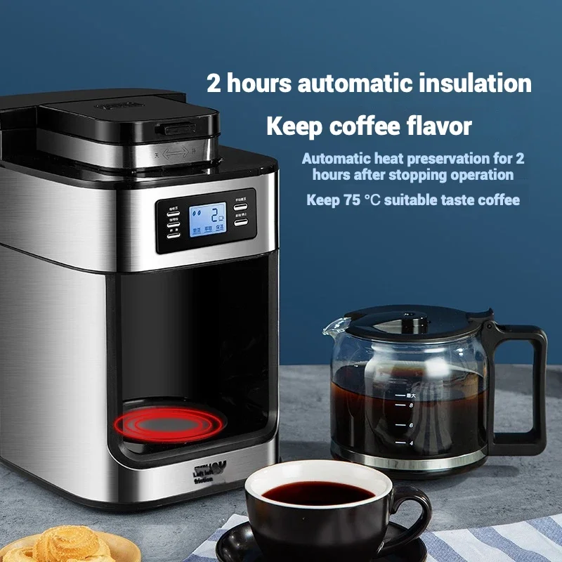 Fully Automatic Small Home Office Espresso Machine American Drip Coffee Pot with Integrated Freshly Ground Feature