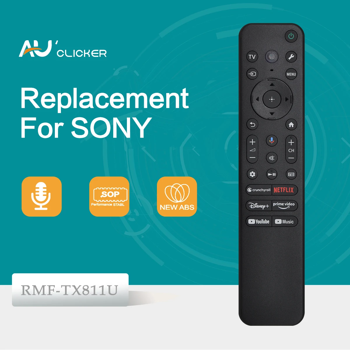 Nouvelle télécommande vocale RMF-TX811U pour téléviseurs Sony avec boutons de rétroéclairage, fonctionne avec la série OLED A80J/A90J/A95K Nouvelle télécommande vocale RMF-TX811U pour téléviseurs Sony avec boutons de rétroéclairage, fonctionne avec la série OLED A80J/A90J/A95K