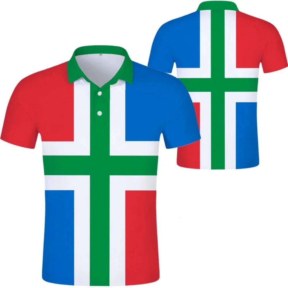 New Groningen National Flag Graphic Polo Shirt Groningen National Emblem Men's Tops  National Day Gifts High Quality Clothing