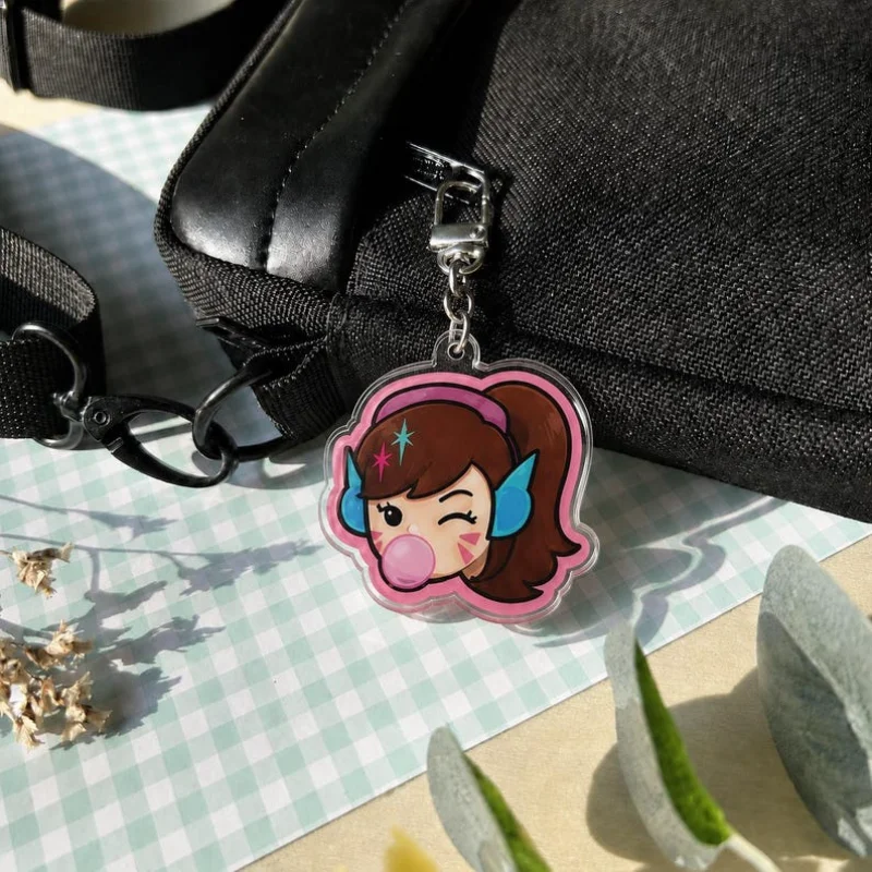 for Overwatch Game Kiriko Orisa Sigma Sojourn Illari DVa Peripheral Acrylic Keychain Festival Gift Cute Backpack Accessories view 4