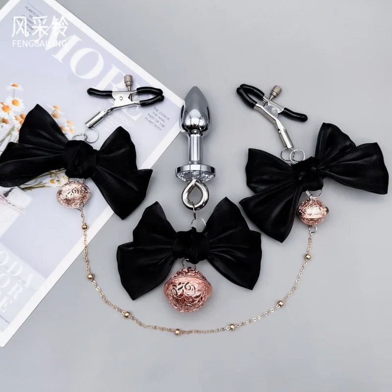 Nipple Breast Clamps With Bell Ring Sex Anal Plug Woman Necklace Vaginal Clamp Sexy Nipple Clip Breast Bell Adult Couple Sex Toy