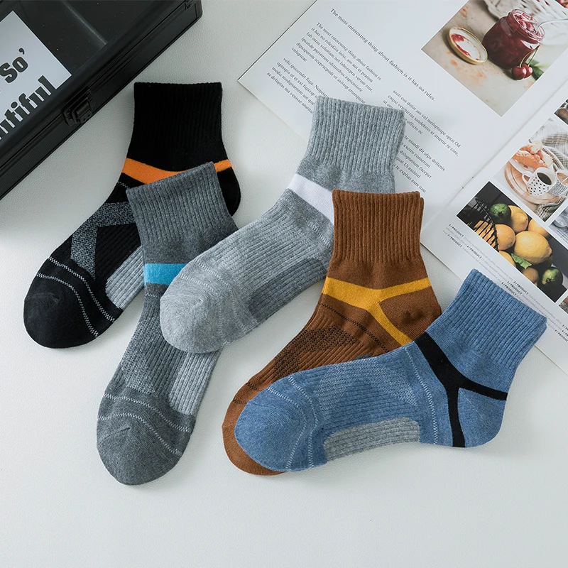 3/4/5 Pairs High Quality Men Socks Black Sports Socks Casual Soft Running Four Season Absorb Sweat Breathable Male Sock