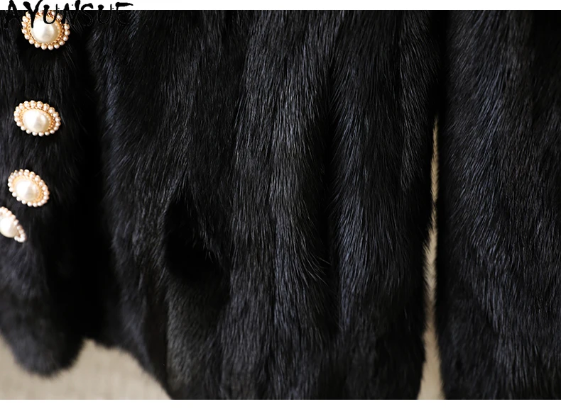 AYUNSUE Luxury Mink Fur Coat Women Real Fur Jacket New in Outerwears Female Patchwork MinkWinter Clothes 2025 Шуба Женская