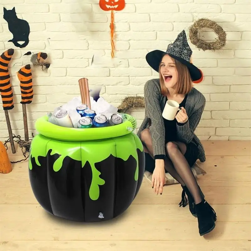 

Halloween Themed Ice Buckets And Storage Bin For Parties Large Capacity Drink Container Easy To Carry Holiday Decoration B03E