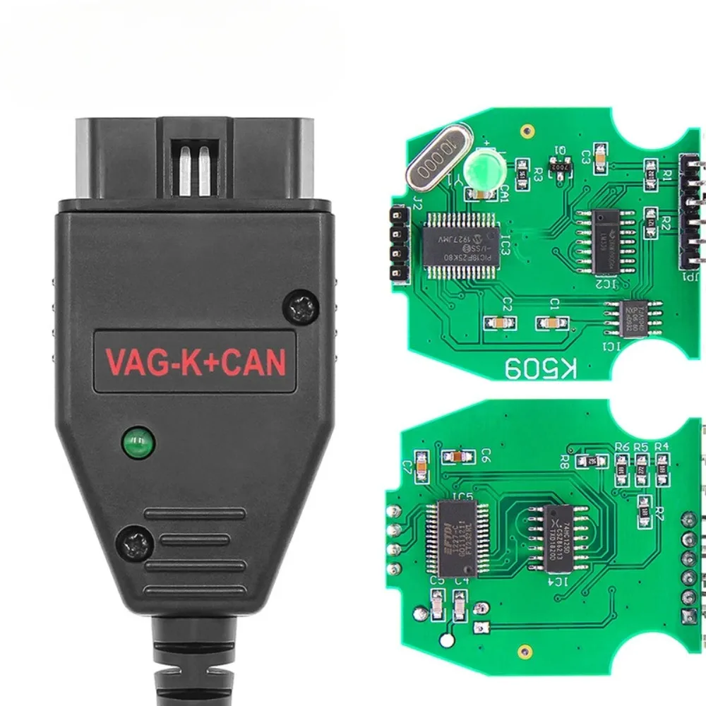 VAG K + CAN Commander 1.4 FT232RL k-line untuk Audi Untuk Volkswagen deteksi kesalahan antarmuka COM kabel k-line OBD2 pemindai mobil otomatis