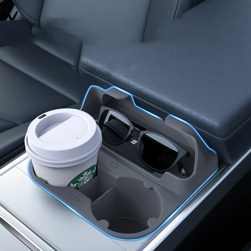 Model 3/Y Glasses Box Multi-function Silicone Cup Holder For Car Use Integrated Central Console Storage Box