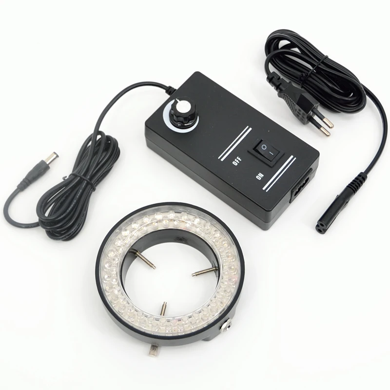 6500K 5W Adjustable 60 LED Ring Light Illuminator Lamp 100V-240V For Stereo Microscope Digital Industrial Microscope CCD Camera