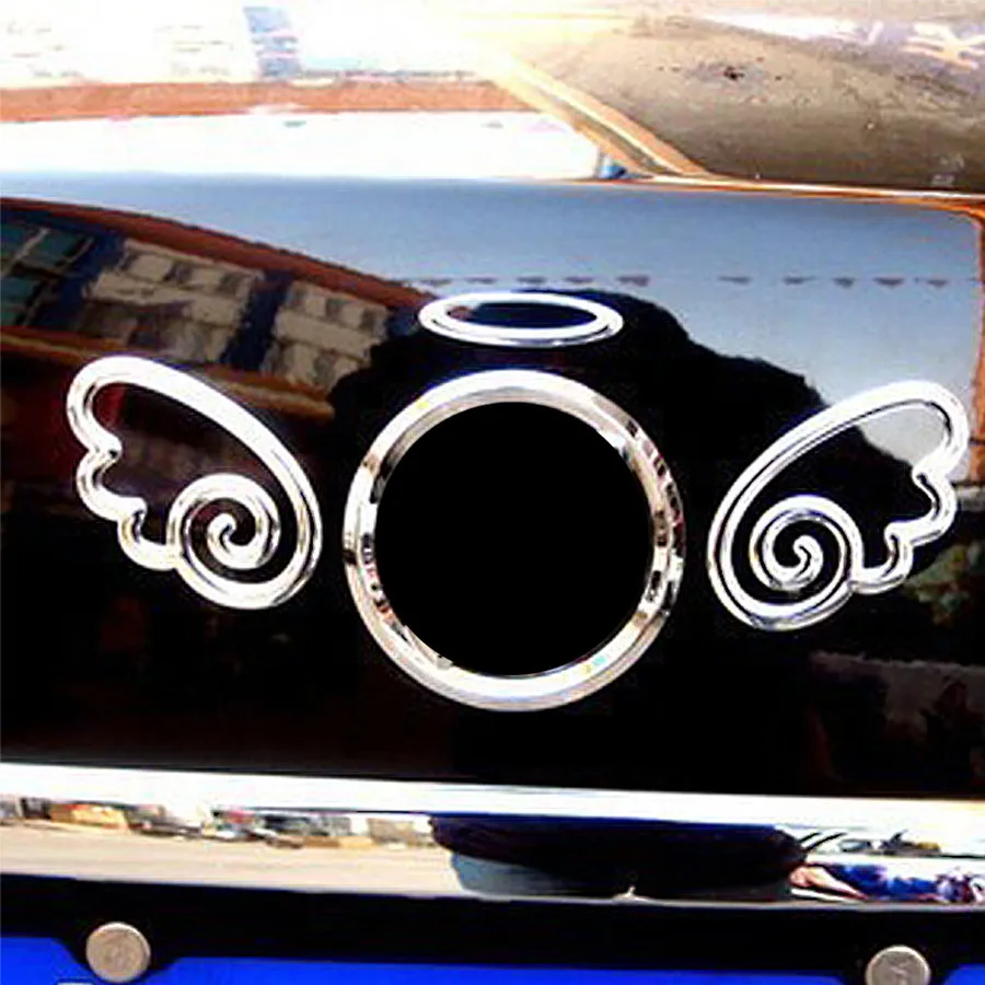 2pcs/lot Car-styling 3D Angel Fairy Wings Auto Car Sticker Emblem Badge Decal Gold Silver Car Logo Decor Sticker Car Styling