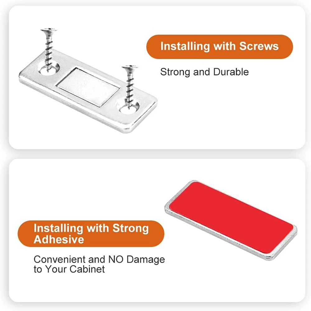 Magnetic Door Catch, Ultra Thin Cabinet Magnets Stainless Steel Cabinet Door Magnetic Catch, For Closet Drawer