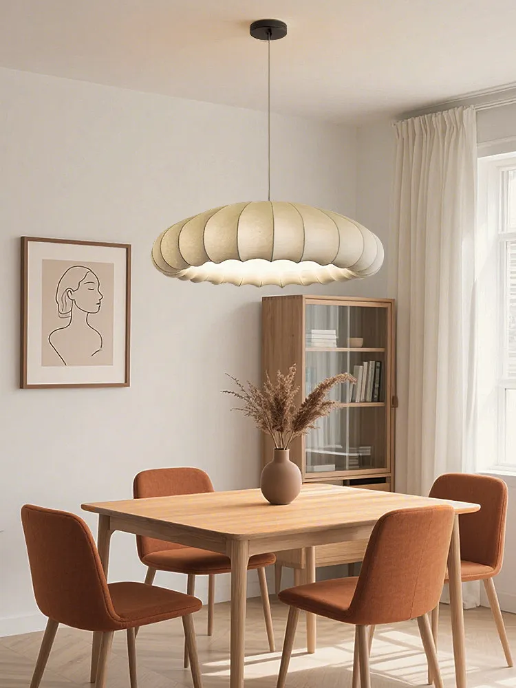 

Hanging Lamp Wabi Sabi Fabric Living Room Bedroom Decoration Droplight Nordic Chandelier Lighting Lustre Pendant Lights Fixtures